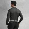 FILA Golf Series Fashion Versatile Sports Comfortable Knitted Long Sleeve Polo Shirt Men tops Gray A11M615214FMG