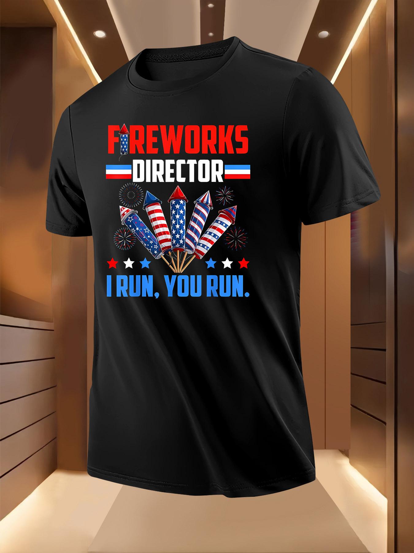 Funny Fireworks Director Graphic Tshirt - Lightweight Bre... L