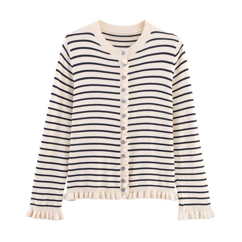 ZA New arrival women's clothing ZR Fashion wind Export Fashion laminated decorative round neck Long sleeves Knitting Outwear 3433100