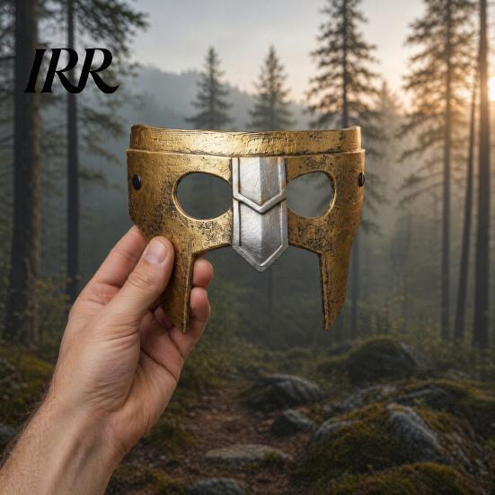 Breathable Lightweight Costume Gear Halloween Medieval Armor Mask, Warrior Cosplay Mask for Party, Vintage Helmet Wide Field of View Style Masquerade