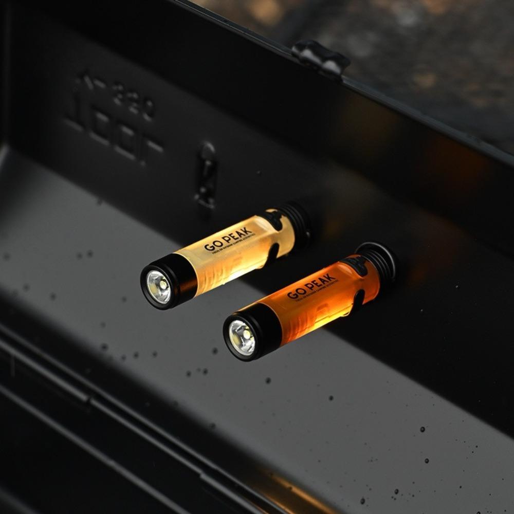 Gopeak Mini Pocket LED Flashlight USB Rechargeable Torch Keychain Clip Cap Light Long Endurance Emergency Hiking Camping Outdoor