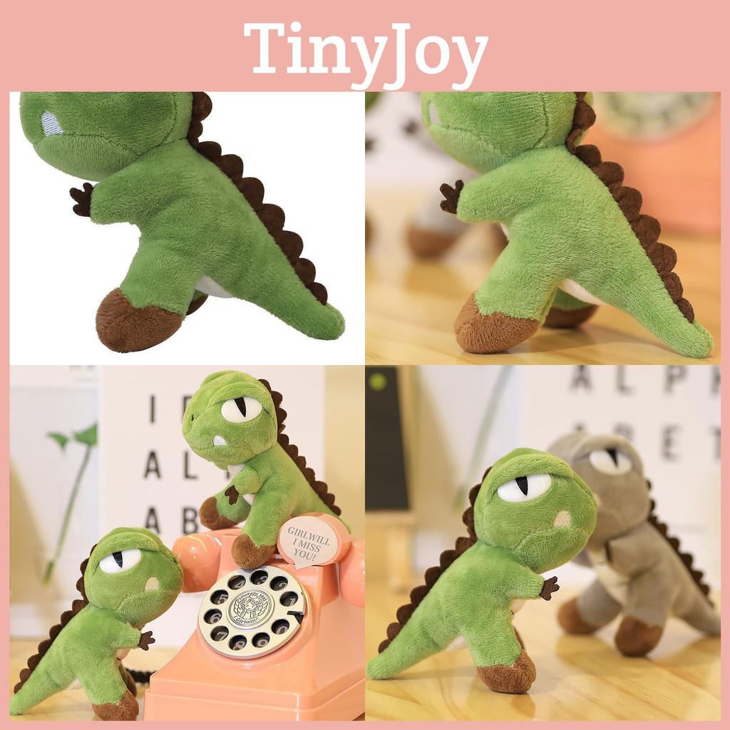 Plush Dinosaur Green Keychain With Embroidery Design For Backpack And Use Gift