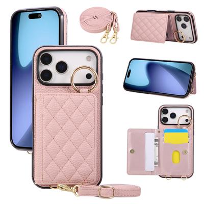 Crossbody Magnetic Cards Solt Wallet Flip For iPhone 17 Pro Max 16 Plus 15 14 13 12 11 17air 16E Ring Holder Kickstand Cover