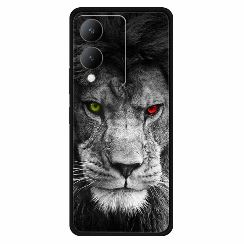 Fundas For Vivo Y17s 4G Case Silicone Wolf Lion Soft TPU Phone Covers for Vivo Y17s 2023 Y 17s Bumper Coque for VivoY17s Black