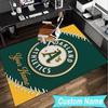 Custom Name Rug Athletics Oakland Emblem Area Rug Suitable for Indoor And Outdoor,Carpets for Homes, Offices,Living Rooms,Home Decor,Christmas Gift