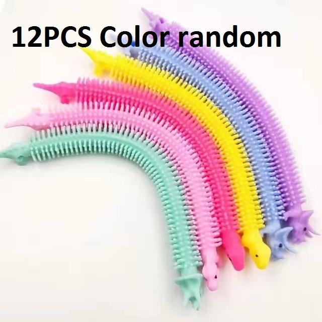30-3PCS Funny Unicorn Pull Worm Noodle Fidget Toys Stretch String TPR Rope Anti Stress Toys String Stress Relief Autism Vent Toy