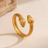 New Fashion Statement Snake Shape Stainless Steel Rings For Women Vintage Gold Color Animal Open Ring Trend Luxury Jewelry