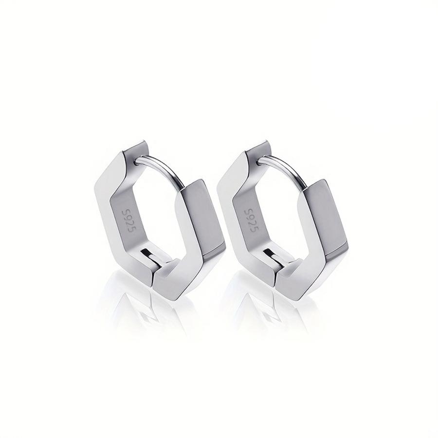 

Новые ювелирные изделия Простые универсальные многоугольные серьги Модные универсальные серьги Серьги серебряный