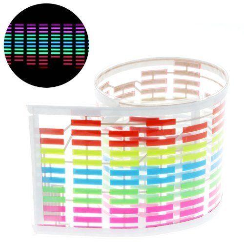 Colourful Flash Car Sticker Music Rhythm LED EL Light Lamp Sound Activated Equalizer Sound-activated LED lights Car styling