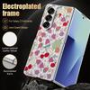Cherry Fruits Print Case For Samsung Z Fold 8 Ultra 7 6 5 Luxury Plating Leather Skin Hard Phone Cover For Galaxy Z Fold8 Fold7 Fold6