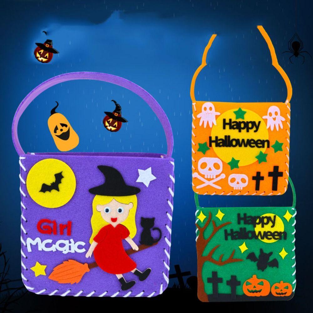 Trick Or Treat DIY Halloween Candy Bag Non-woven Fabric Pumpkin Handbag  Party