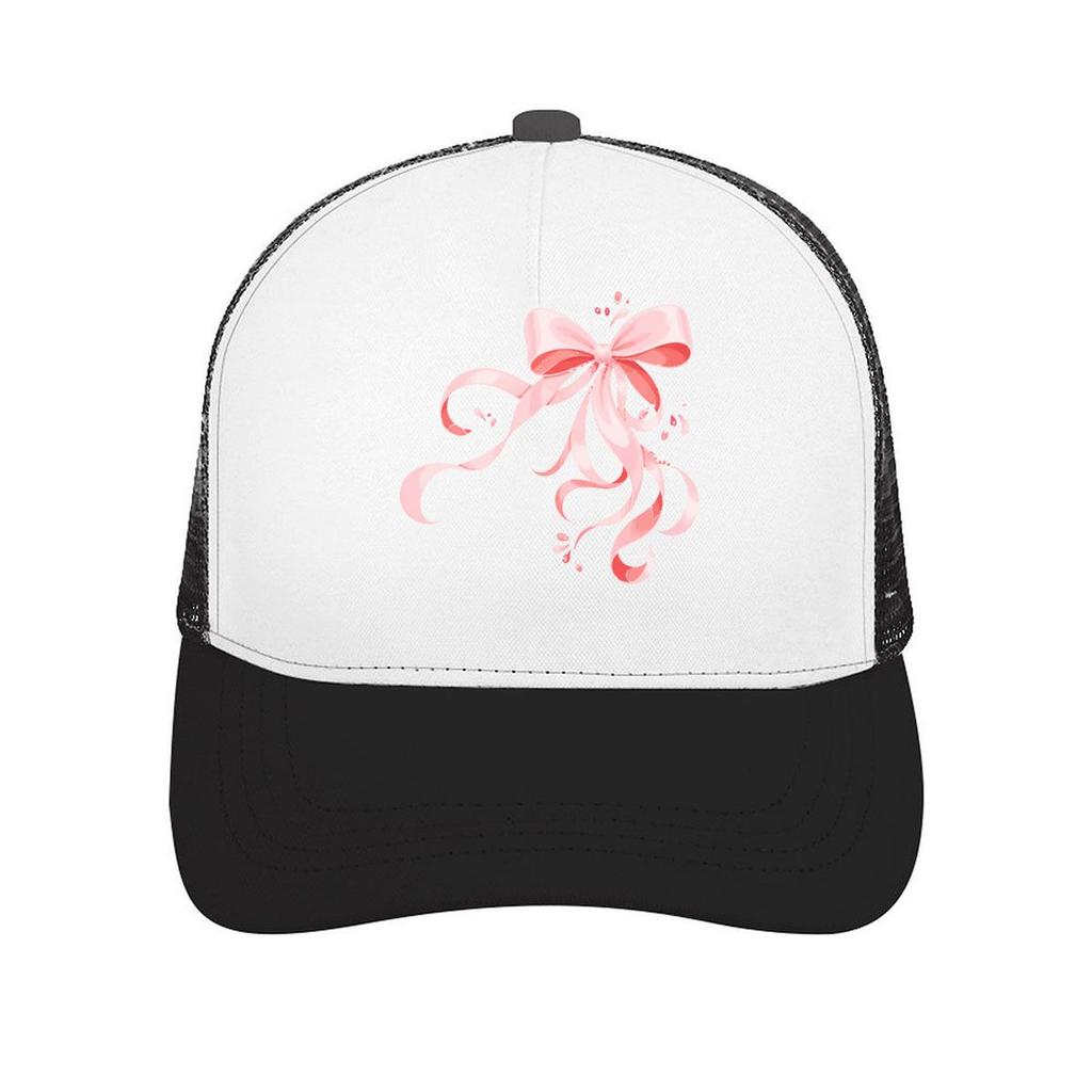 RoUnisextic Blush Ribbon Flourish Illus Mesh Baseball Cap Casual Hat Outdoor For Womens Unisex FeUnisex