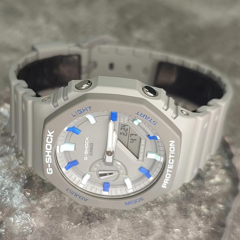 CASIO Men Liquid Crystal,Analog Dual Display Series Gray Watch GA-2100-1A1(Watch3--)