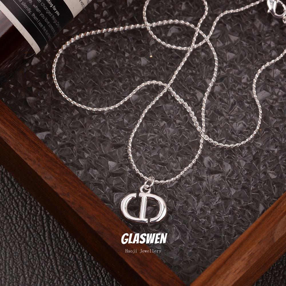 Spice Girl Stil Einfacher Buchstaben CD Halskette Damen Nische Hip Hop Gestapelte Schlüsselbein Kette Vielseitige Mittlere Pullover Kette