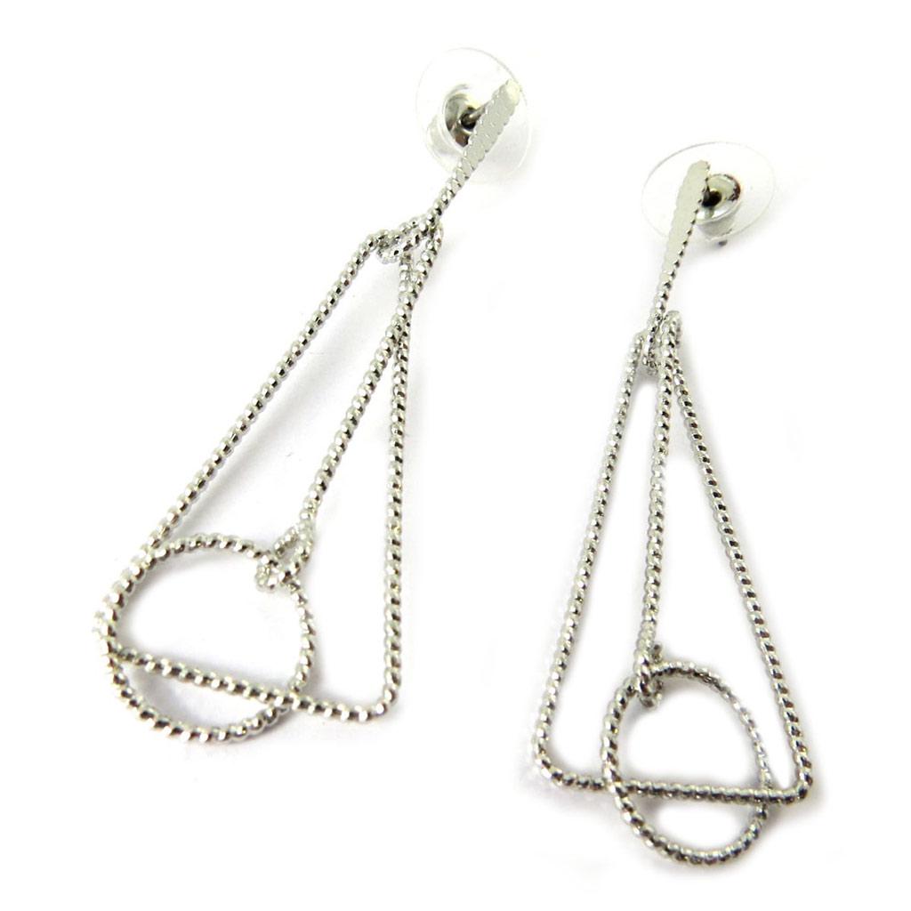 Les Trésors De Lily [N8321] - Silver 'Choreography' Designer Loops (geometric)