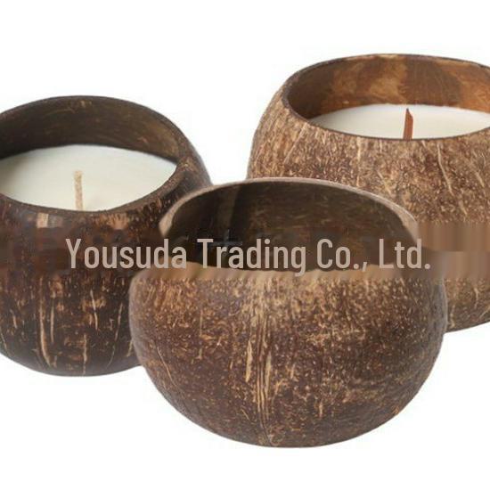 Hainan Coconut Shell Bowl Utensils - Round Coconut Bowl & Cup Candle Holder