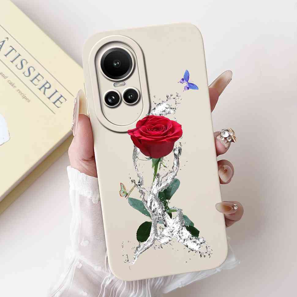 For Oppo Reno10 5G CPH2531 Case Luxurious Rose Cute Rabbit Soft Silicone Cover For Reno10 Pro 5G CPH2525 6.7" Global Phone Shell