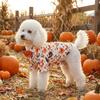 Fall Dog Shirt Chicken Print Pet Clothes with Bowtie Autumn Harvest Floral Puppy Thanksgiving Apparel for Small Medium Dogs Cats