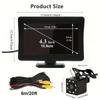 4,3" HD Zrcátko do auta Parkovací systém Monitor nočního vidění s 8 LED Širokoúhlá couvací kamera pro auta SUV nákladní vozy