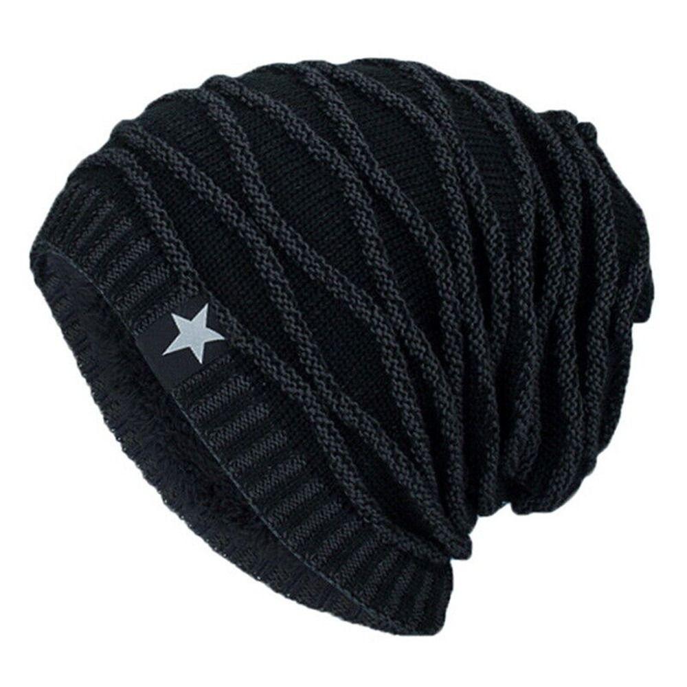 Men Women Warm Thermal Soft Ski Cap Beanie Hat Skullies Hat Knitted Cap