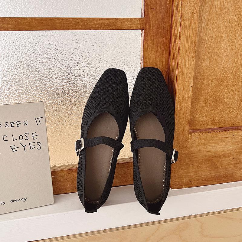 Fashion Women Casual Shoes 2025 Knit Mesh Sport Shoes Comfortable Breathable Versatile Spring Autumn EVA Insole Rubber Outsole Mary Jane