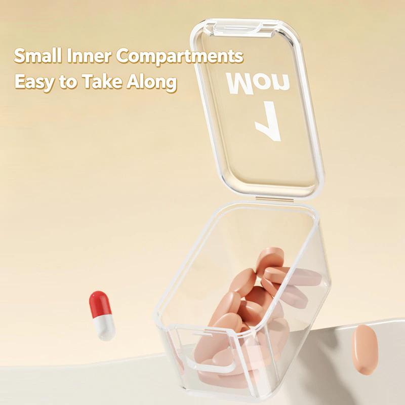 7-Day 7-Compartment Pill Box Tightly Sealed Convenient To Carry Provides Individual Compartments Daily Medication Organization