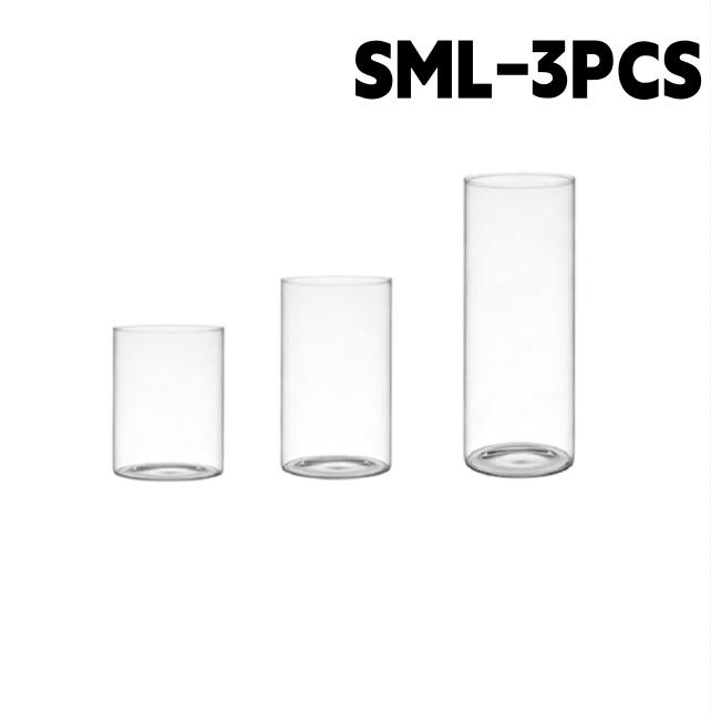 1/3pcs Clear Cylinder Glass Candle Cup Wedding Table Candle Party Decor Glass Vase for Pillar or Floating Candles Round Vases