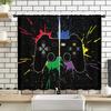 2 Pcs Game Controller Curtains Multicolor Graffiti Style Living Room Bedroom Window Decorative Curtains