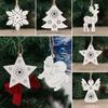 Home Decor Drop Pendant Christmas Tree Decoration Xmas Hanging Wooden Ornaments  Santa/Elk/Angel
