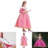 Bezauberndes Dornröschen-Prinzessin-Aurora-Kostüm für Mädchen mit langen Ärmeln und Spitzendetails