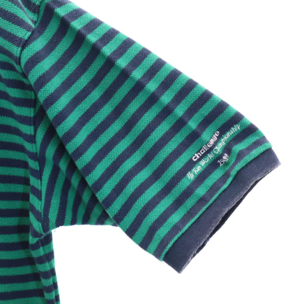 NAUTICA 90s Made in Japan Old Border Pattern Short sleeve Polo shirt Fawn Men's Used