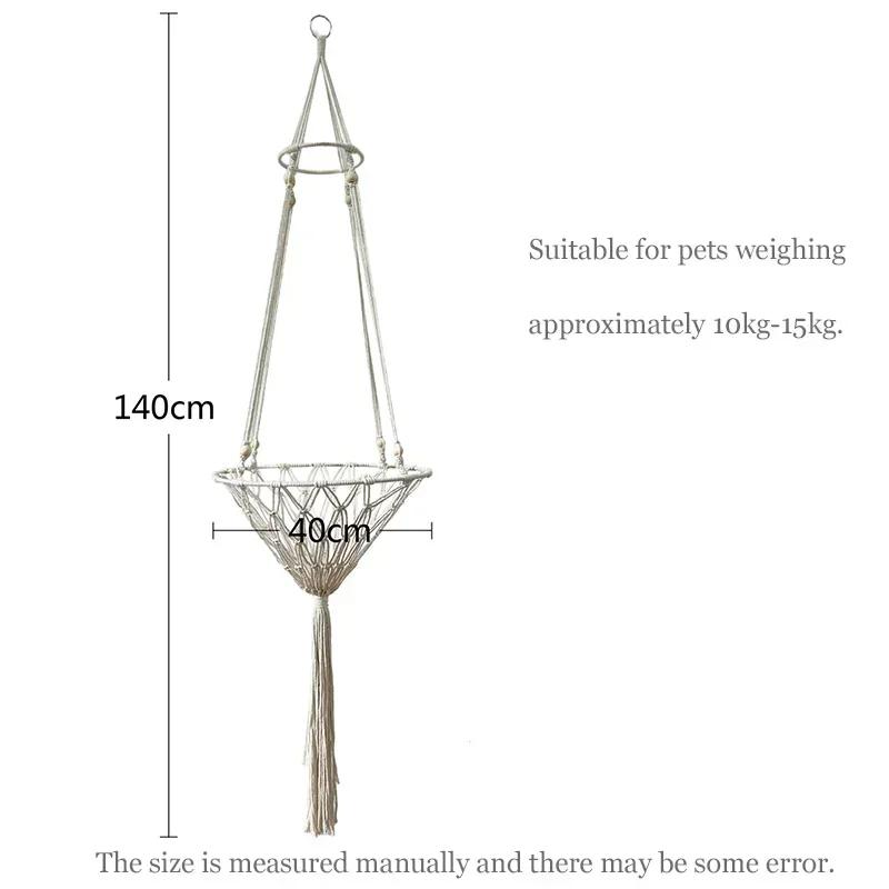 Cat Hammock Hanging Basket Swing Window Cute Pet Cat Hand-woven Cotton Rope Bed Kitten House Tent Pet Accessories