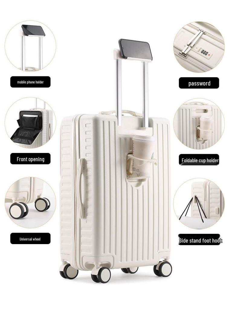 20-Inch Carry-On Luggage: Large Capacity Travel Suitcase for Students, 24-Inch Leather Trolley Available