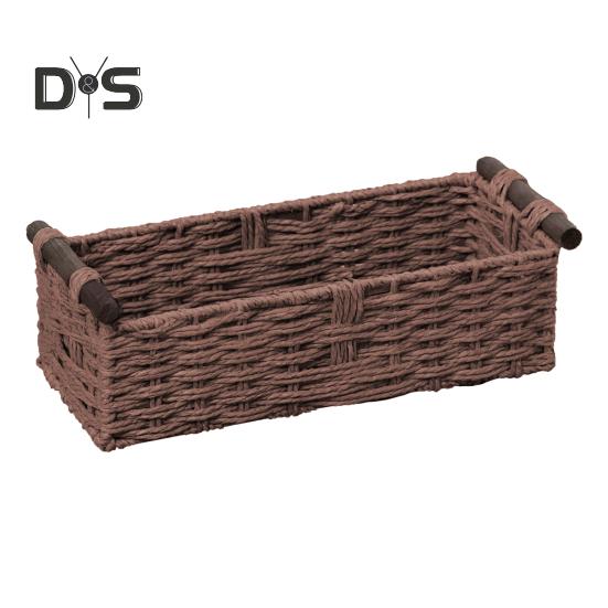 Rechteckiger Aufbewahrungskorb mit Griff, großes Fassungsvermögen, Mehrzweck, handgefertigt, dekorativ, geflochtener Korb, Dekoration