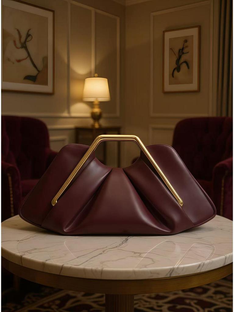 2026 Fashionable Ruched Cloud Clutch: Versatile Vintage Evening Bag for Women
