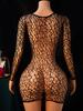 Fhseer Women Spider Web Sexy Lingerie Fishnet Bodycon Mini Dress Stripper Outfit Hollow Out Beach Cover Up Mesh Chemise Babydoll
