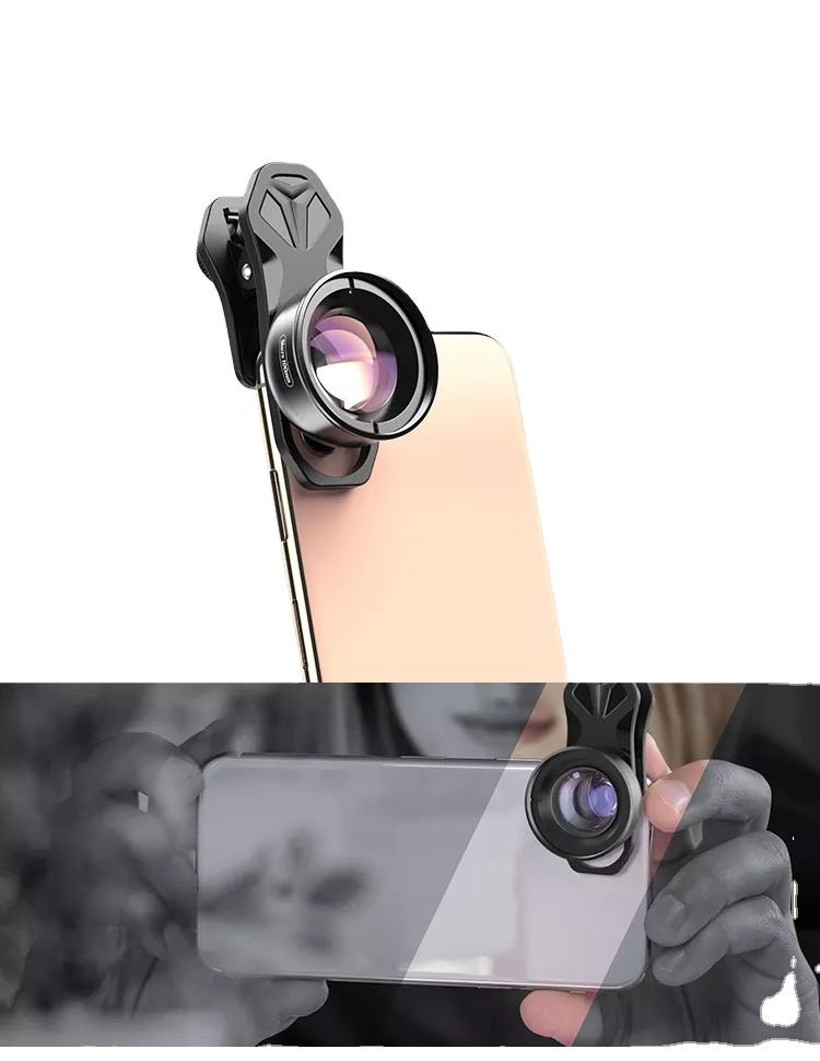 Clip on Cell Phone Camera 100mm Macro Lens with Light Aluminum Alloy Compatible with 98% Smartphones & Tablets