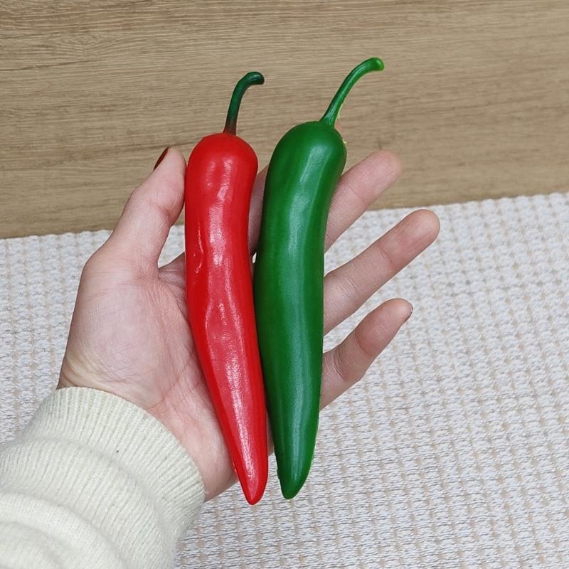 6 Piezas de Modelos de Chile Artificial con Textura Detallada, Accesorios Fotográficos o Herramientas de Demostración Educativa