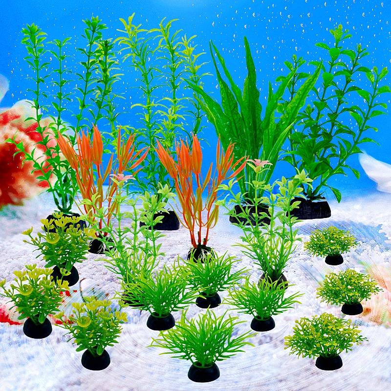 18 Stück Aquarium Simulation Pflanze Aquarium Künstliche Dekor Pflanzen Ornament Wassergras Fischschale Kunststoff Dekoration