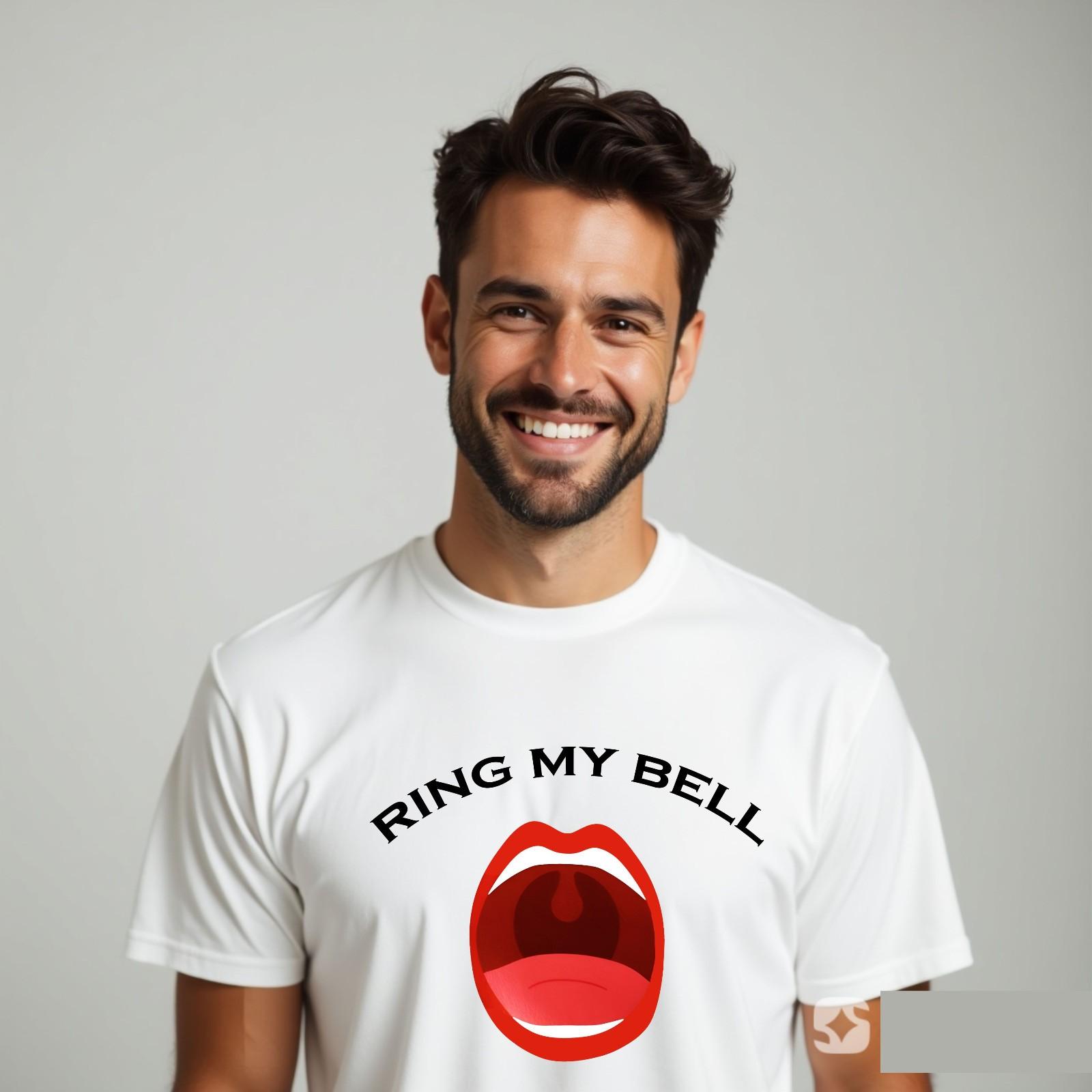 Adult Naughty T-shirt Ring My Bell Stag Do Humor Joke Top Unisex Gift Tee L