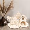 EID Puzzle Ornament DIY Castles Wood Decoration EID Craft Home Tabletop Ornament Middle East Festival Celebration Party
