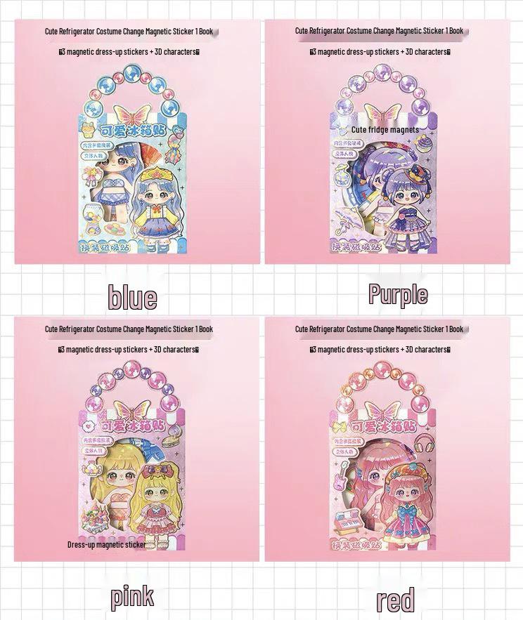 Creative Cartoon Princess Magnetic Dress-Up Stickers Set