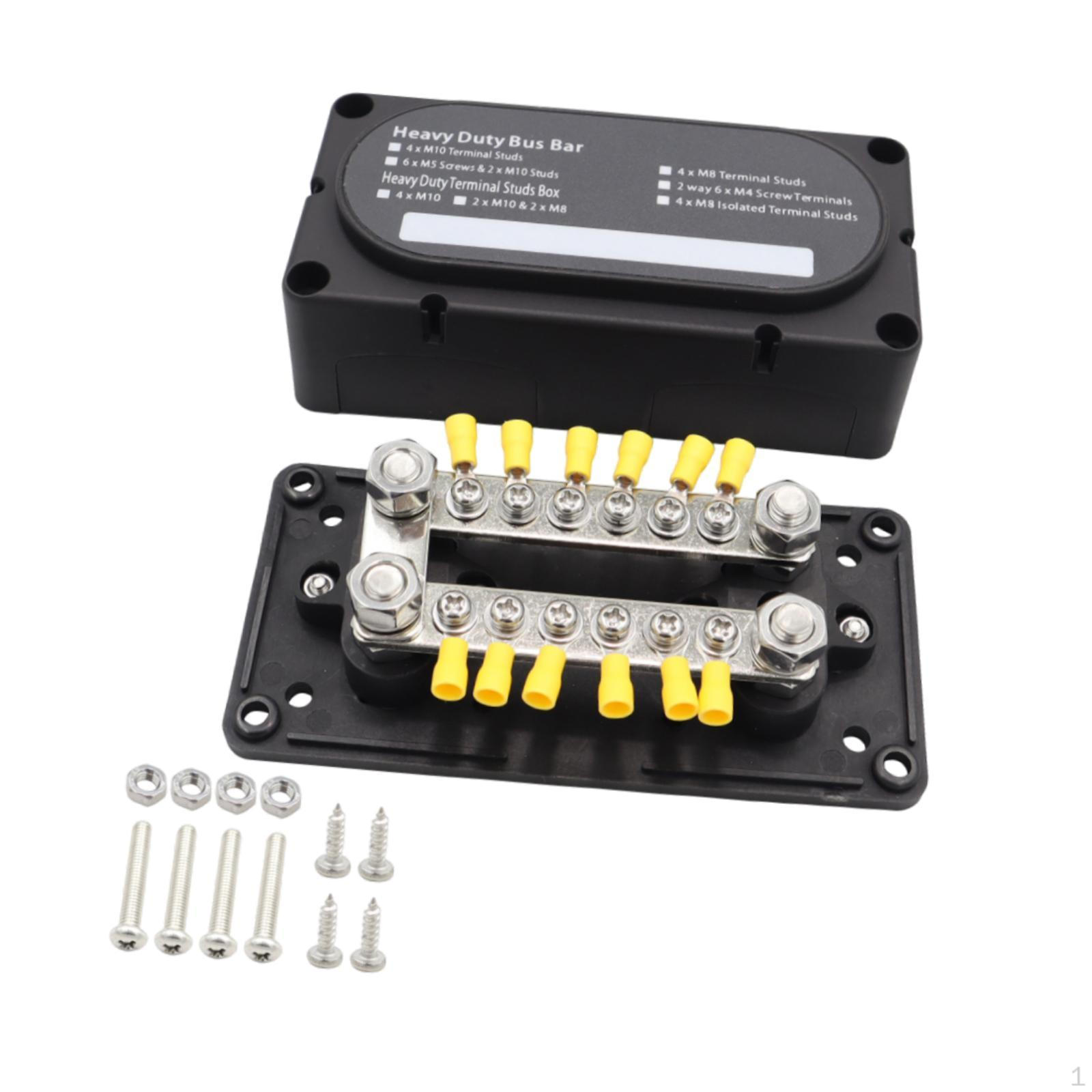 

48V 150A Bus Bar Power Distribution Block with M10 Stud for Automotive And Marine червоний