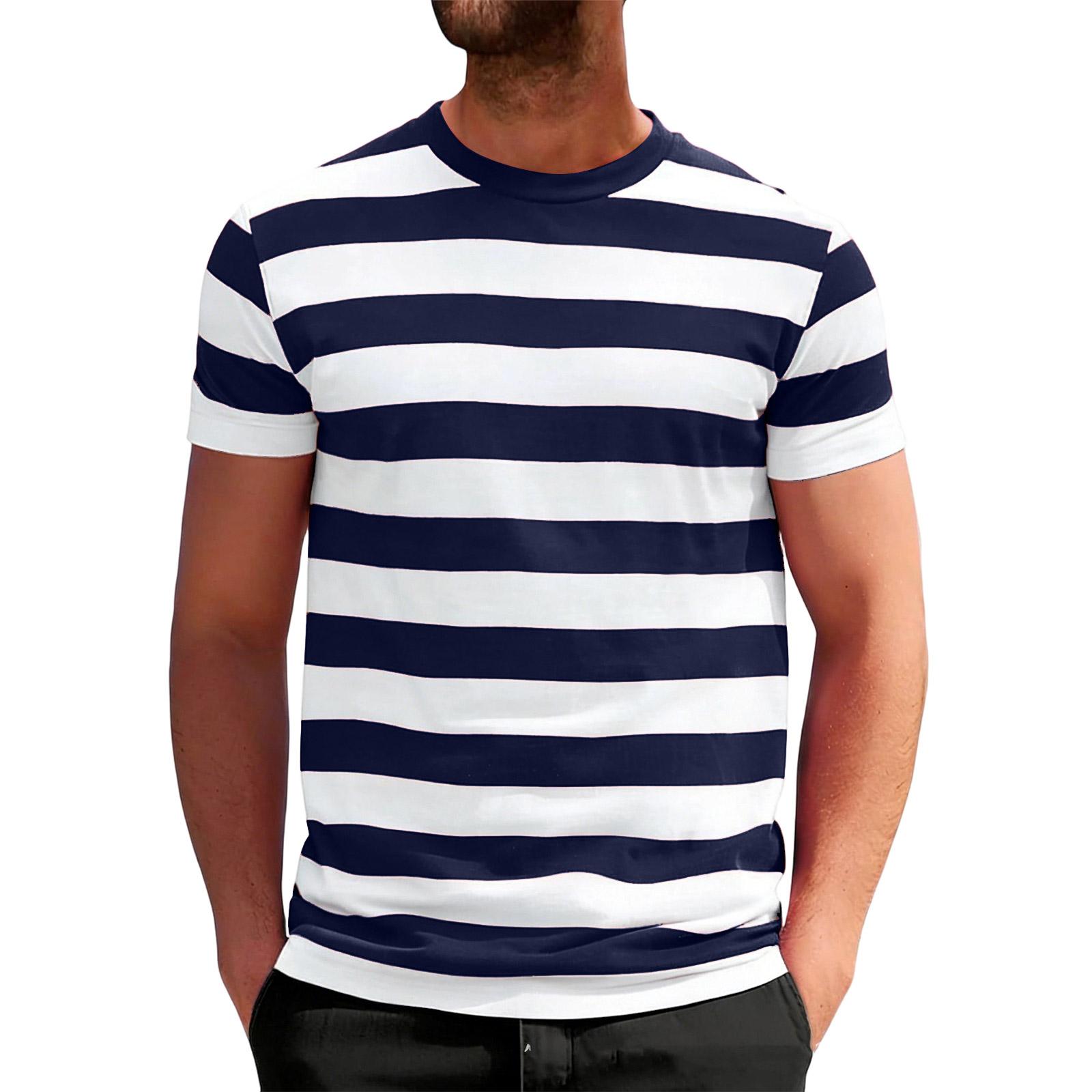 

Чоловіча Повсякденна Трендова Футболка з круглим вирізом з принтом Короткий Рукав M синій