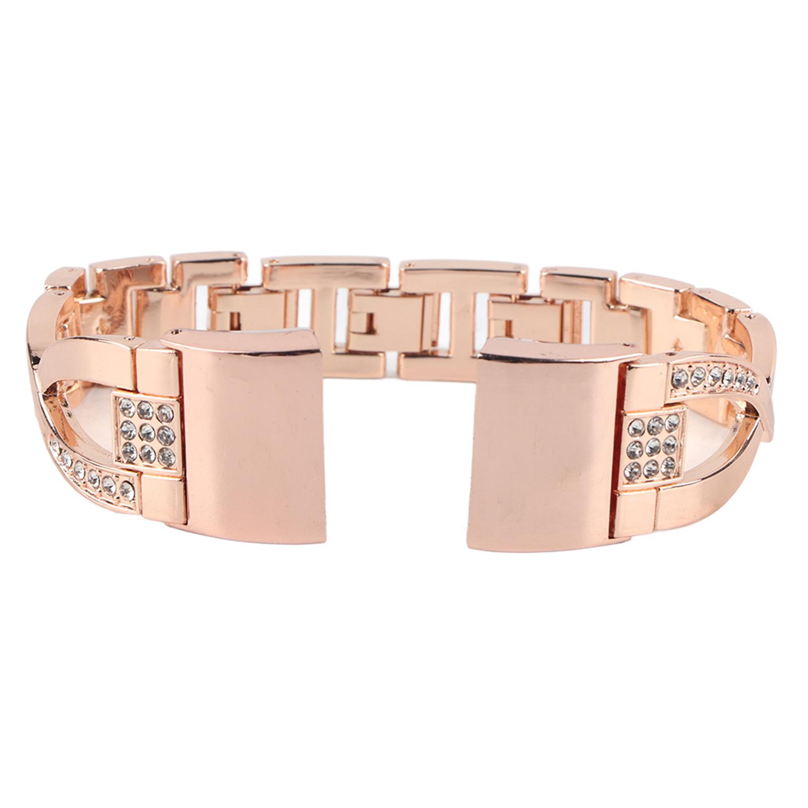 

Stainless Steel Chain Watch Band Watchband Smart Bracelet with Rhinestone for 2