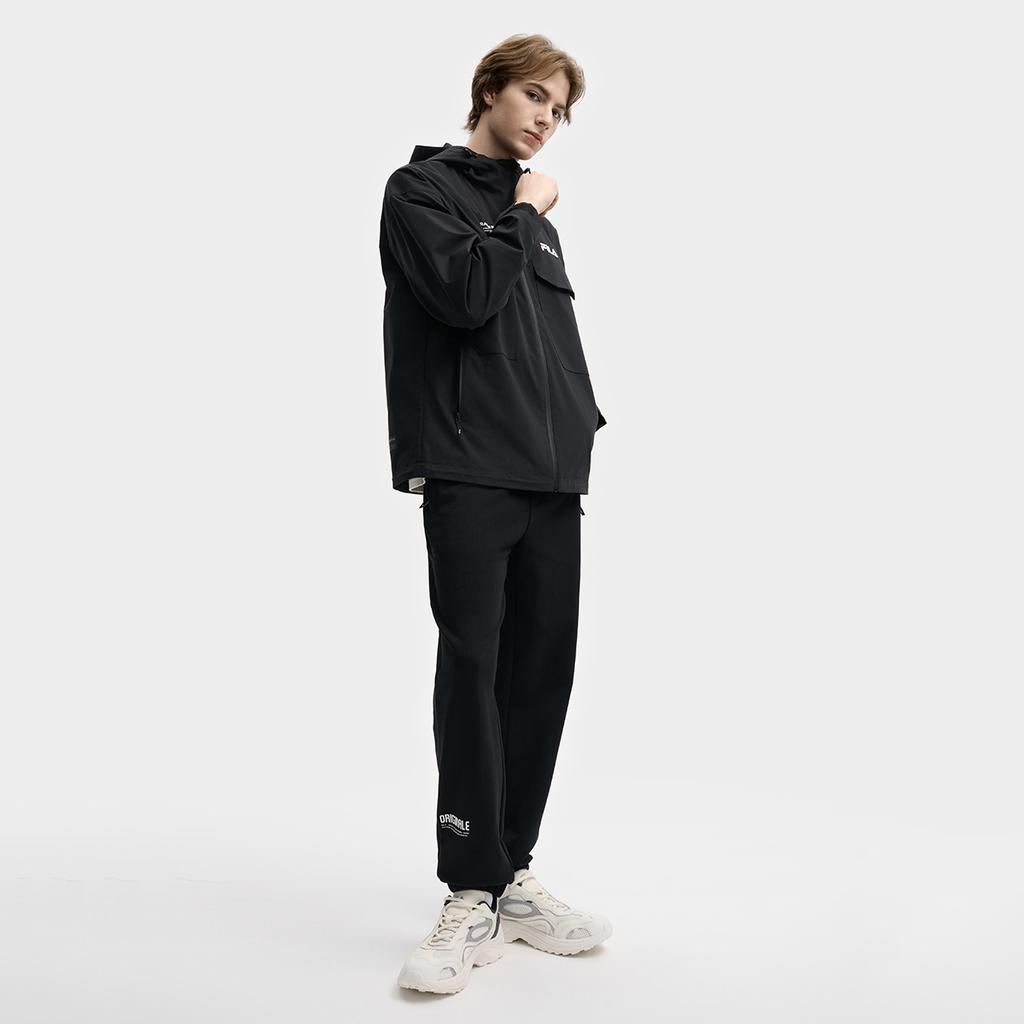 Fila Original Fashion Simple Personality Trendy Versatile Casual Comfortable Loose Letter Brand Logo Woven Hooded Jacket Men Jackets F11M539704FBK