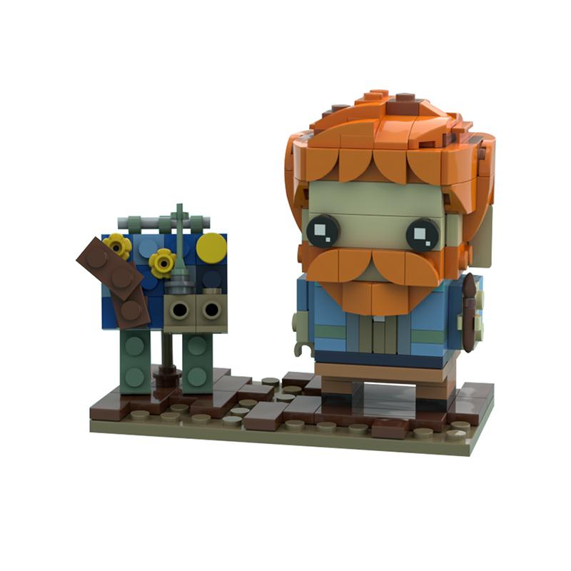

Gobricks MOC Винсент ван Гог Brickheadzs Строительные блоки Модель знаменитого художника Фигурки Экшн Конструктор Кирпичики Игрушка Детский подарок