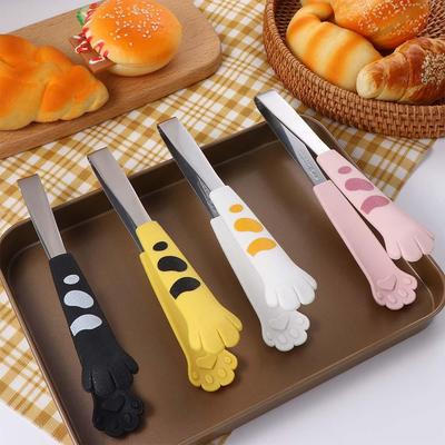 Cat Paw Shape Heat-Resistant Clamp Bread Snack Kitchen Tool Food Clip BBQ Tong Cooking Utensils