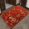 New Year Door Mat Snake Year Door Mat Festive Entryway Water Absorbent Non-slip Foot Mat Entry Door Red Carpet