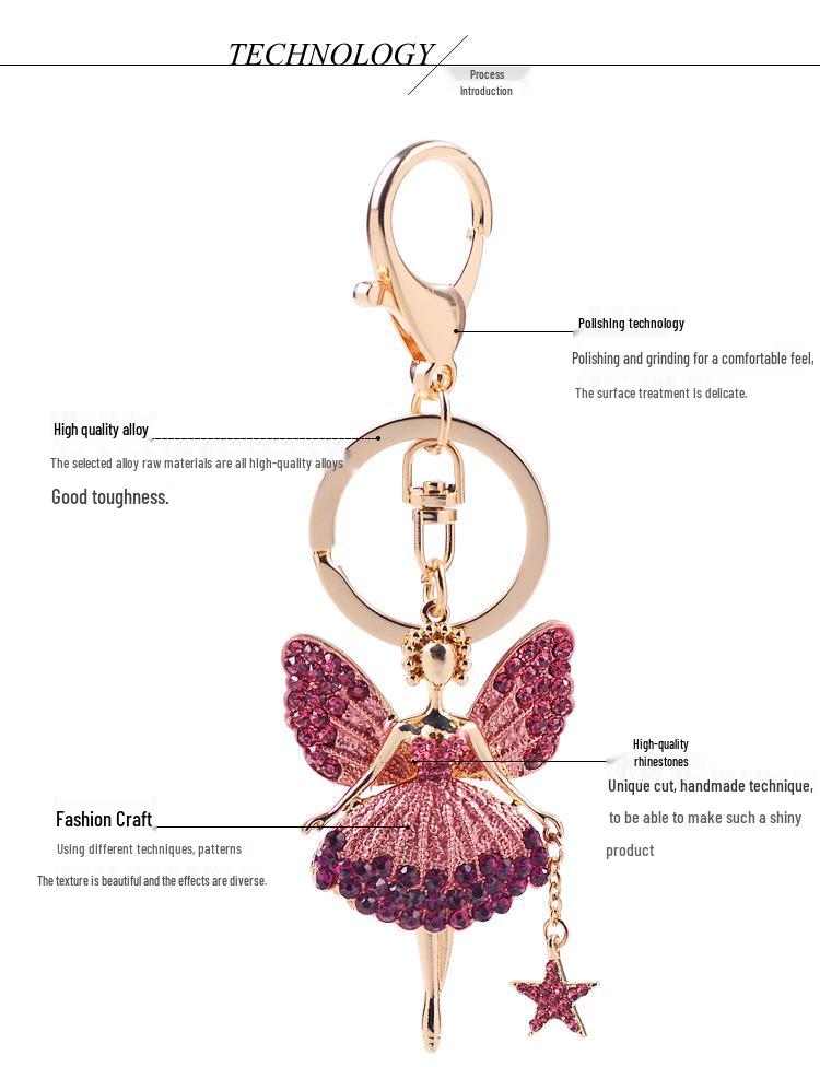 Ευρωαμερικανικό Αγγελικό Μπρελόκ Μπαλαρίνας: Γυναικείο Κρεμαστό Τσάντας & Κρεμαστό Αυτοκινήτου